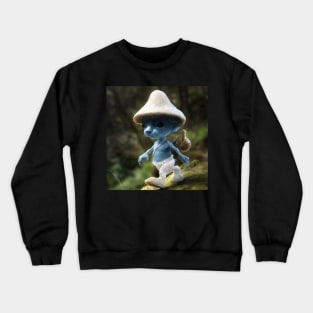 smurf cat blue meme we live we love we lie Crewneck Sweatshirt